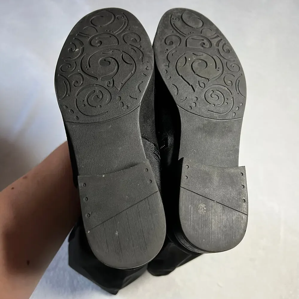 Lane Bryant OTK Suede Flat Boots Size 8W Over the Knee Wide Calf Preppy Classic